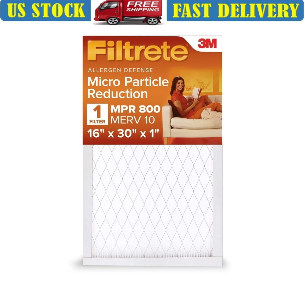 16x30x1 HVAC Air Filter MPR 800 MERV 10 Micro Particle Reduction Pleated Filter Furnace AC Systems 2 Pack
16x30x1 HVAC Air Filter MPR 800 MERV 10 Micro Particle Reduction Pleated Filter Furnace AC Systems 2 Pack