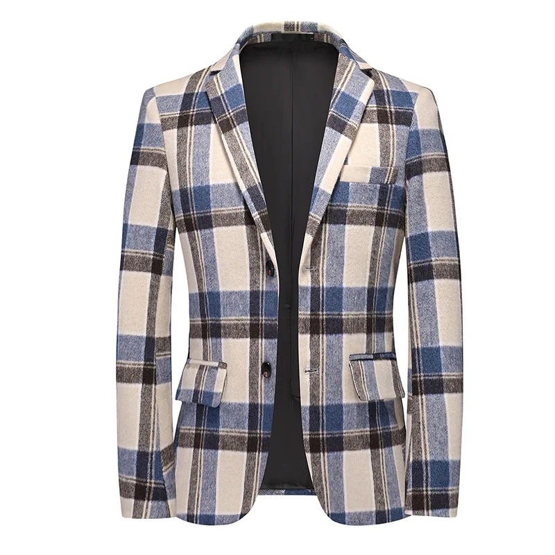 M1018 Autumn and winter new men's fashion casual plaid print young groom best man wedding dress suit
M1018 Autumn and winter new men's fashion casual plaid print young groom best man wedding dress suit
