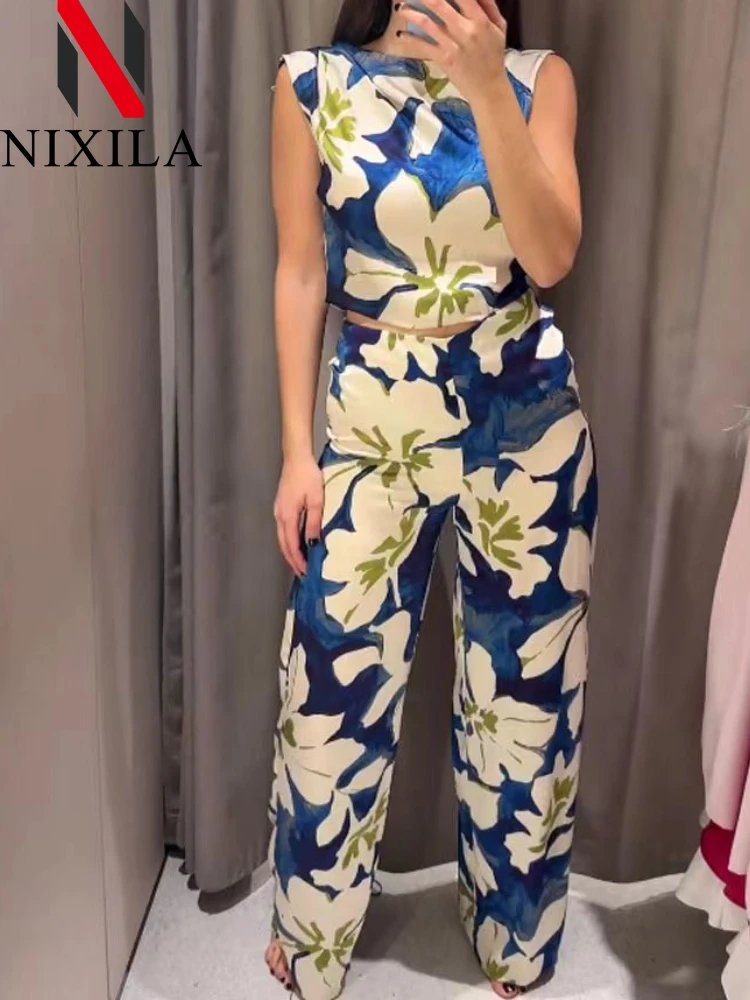 New Summer Woman's Fashion Chic Blue Floral O-Neck Sleeveless Hollow Out Zipper Female Bohemian Wide Leg Vacation Loose Jumpsuit
New Summer Woman's Fashion Chic Blue Floral O-Neck Sleeveless Hollow Out Zipper Female Bohemian Wide Leg Vacation Loose Jumpsuit