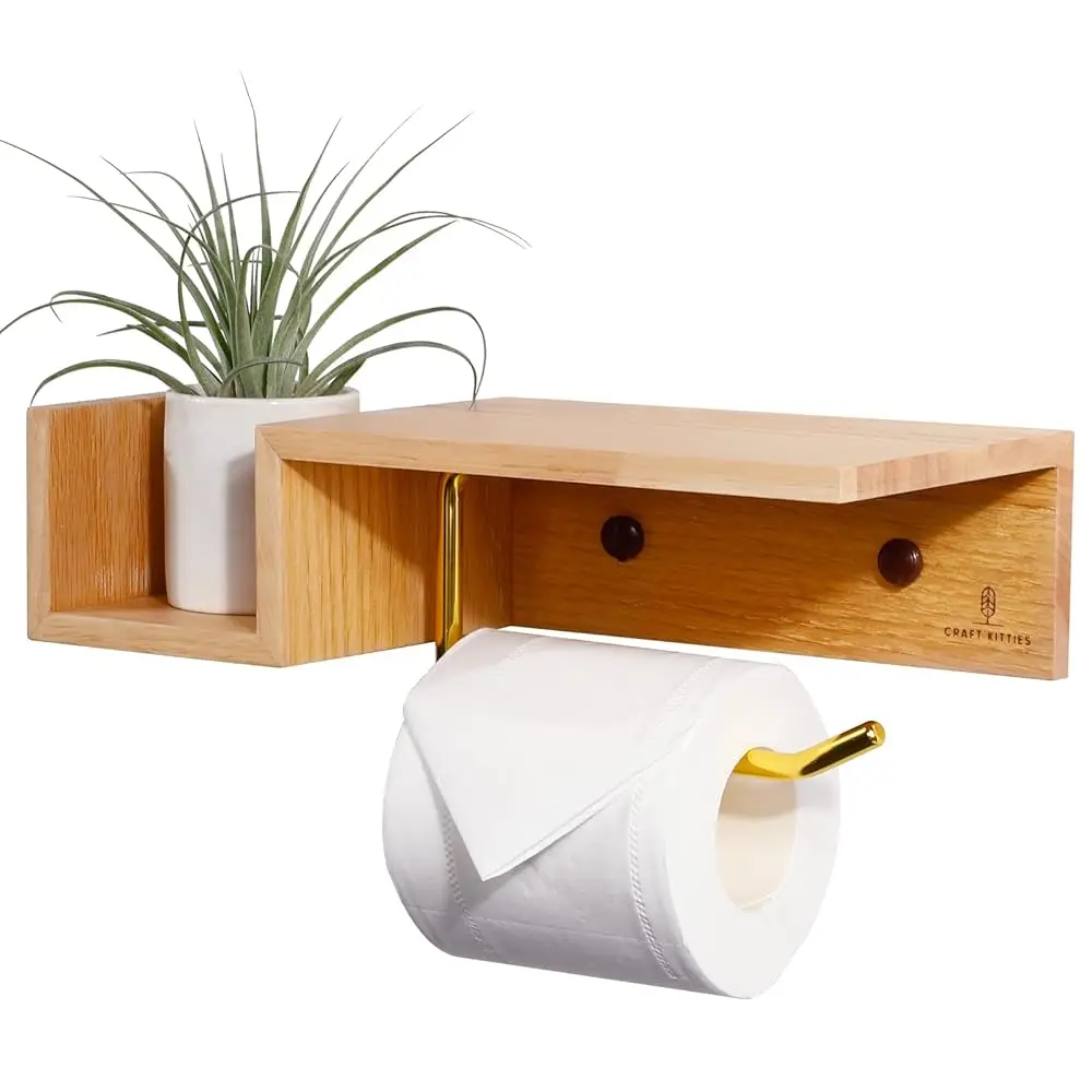 Wooden Toilet Paper Holders,red Oak Wood Toilet Roll Holder with Shelf, Toilet Paper Holder for Bathroom, Wall Mounted Toilet
Wooden Toilet Paper Holders,red Oak Wood Toilet Roll Holder with Shelf, Toilet Paper Holder for Bathroom, Wall Mounted Toilet
