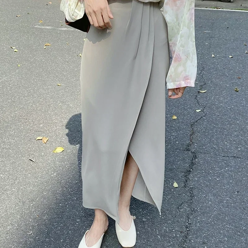 Korean Style Women A Line Pleated Skirt High Waist Draped Chiffon Slit Skirt Sexy Office Wear Split Skirts Hot Casual Streetwear
Korean Style Women A Line Pleated Skirt High Waist Draped Chiffon Slit Skirt Sexy Office Wear Split Skirts Hot Casual Streetwear