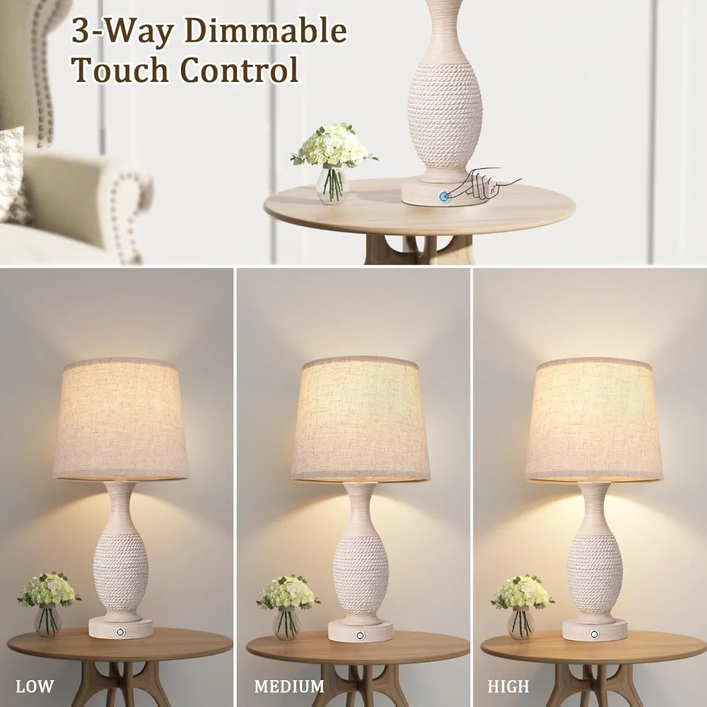 22.6" Bedside Lamps Set of 2 with USB C+A - Dimmable Touch Lamps for Night Stands Bedroom Living Room End Table(Bulbs Included)
22.6" Bedside Lamps Set of 2 with USB C+A - Dimmable Touch Lamps for Night Stands Bedroom Living Room End Table(Bulbs Included)