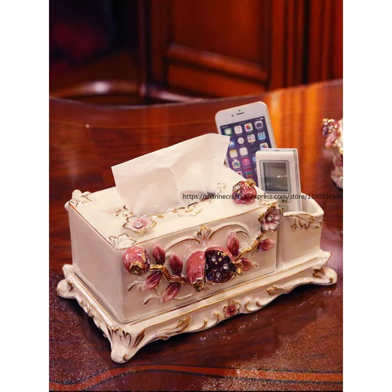European Ceramic Tissue Box Ornament, Home Living Room Coffee Table Ornament, Multi-functional Pumping Carton, Remote Box
European Ceramic Tissue Box Ornament, Home Living Room Coffee Table Ornament, Multi-functional Pumping Carton, Remote Box