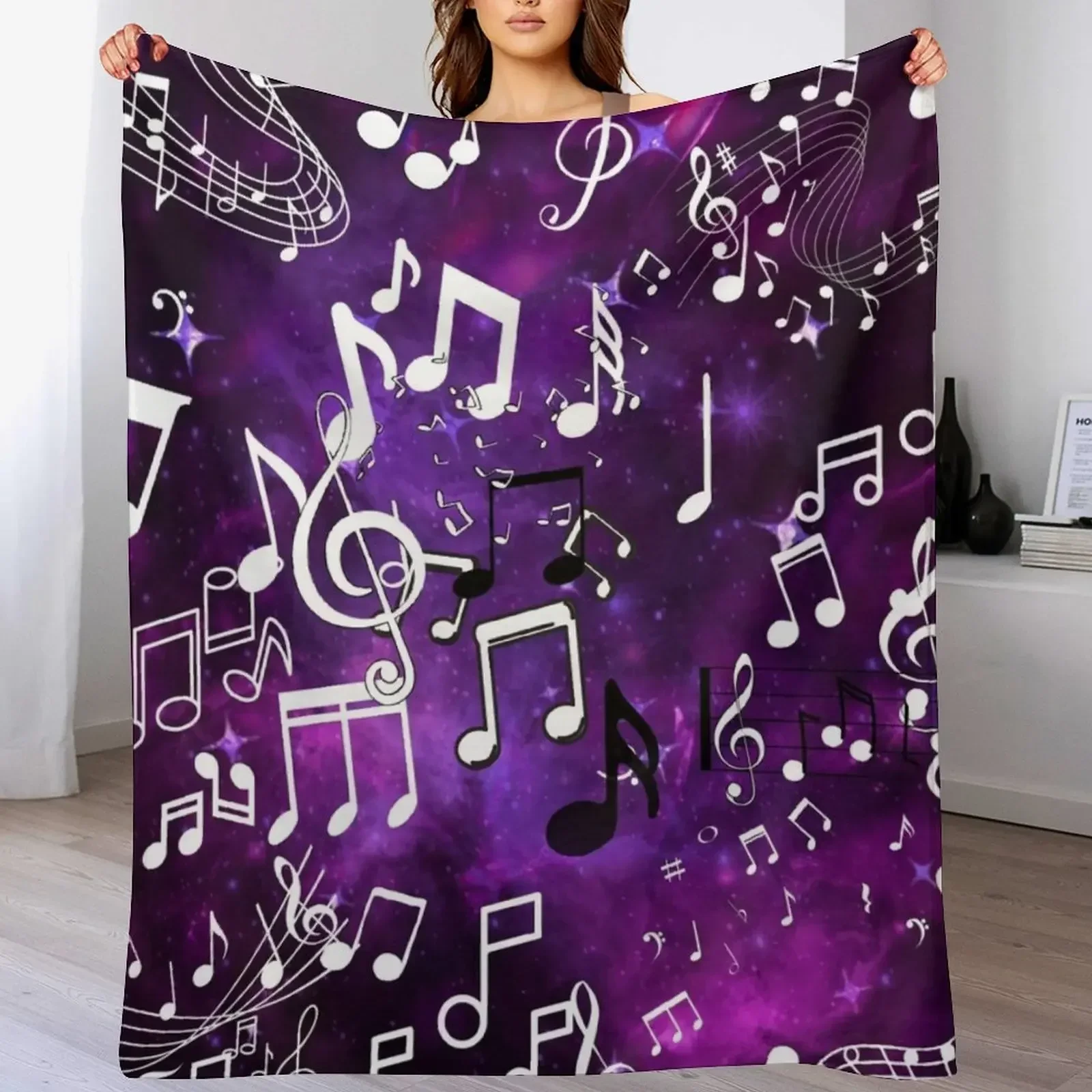 Purple glow music notes Throw Blanket Modern Design Soft Blanket for Home Decor
Purple glow music notes Throw Blanket Modern Design Soft Blanket for Home Decor