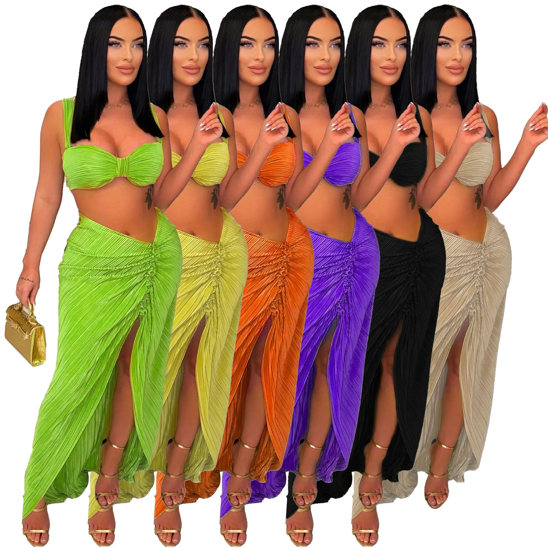 Pleated Dress 2 Piece Set Outfit Women Skirt Beach Wear Summer Woman 2023 Holiday Outfits Bikini Tops Sexy Elegant Two Piece Set
Pleated Dress 2 Piece Set Outfit Women Skirt Beach Wear Summer Woman 2023 Holiday Outfits Bikini Tops Sexy Elegant Two Piece Set