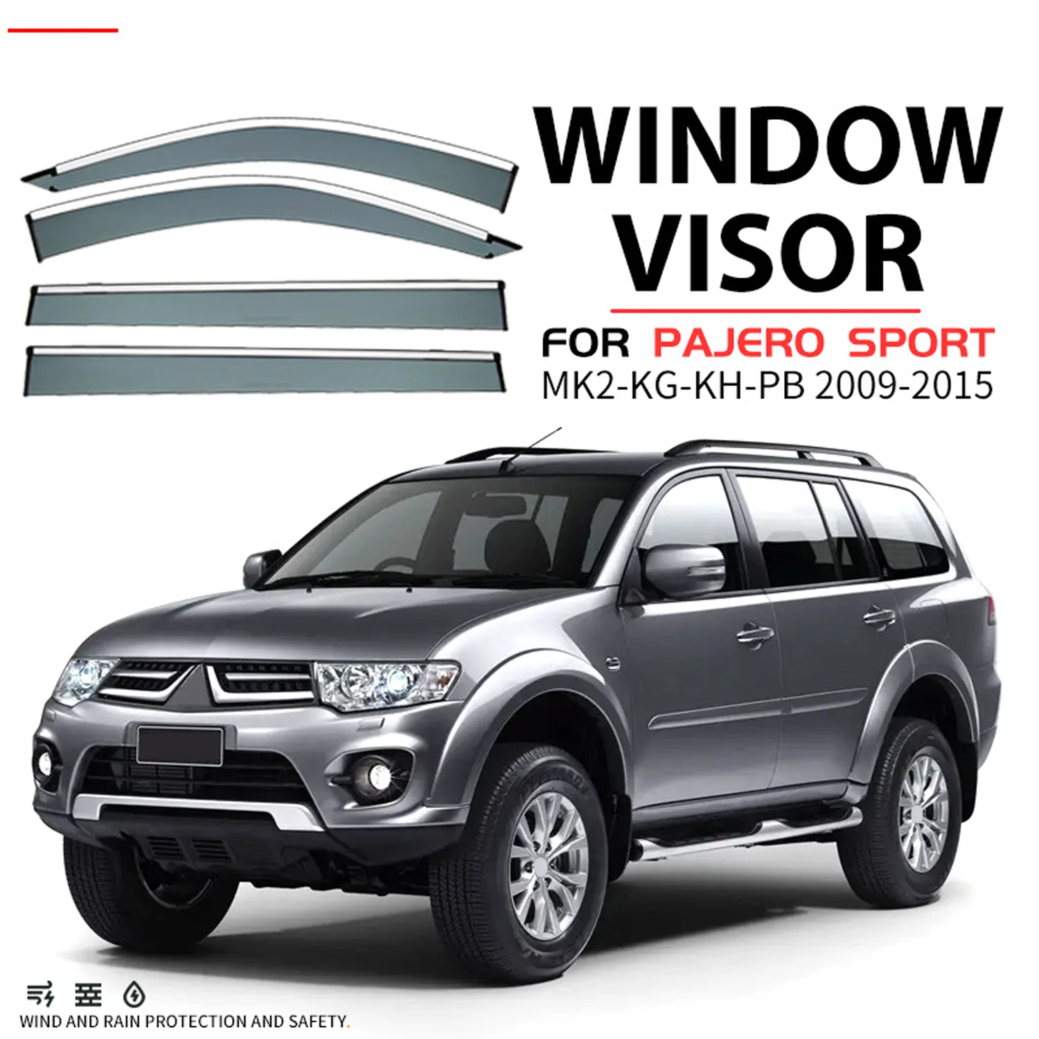 Chrome Strips Rain Guards for Mitsubishi PAJERO SPORT MK2-KG-KH-PB 2009-2015 Window Visor Wind Deflectors Door Visor Vent Shades
Chrome Strips Rain Guards for Mitsubishi PAJERO SPORT MK2-KG-KH-PB 2009-2015 Window Visor Wind Deflectors Door Visor Vent Shades