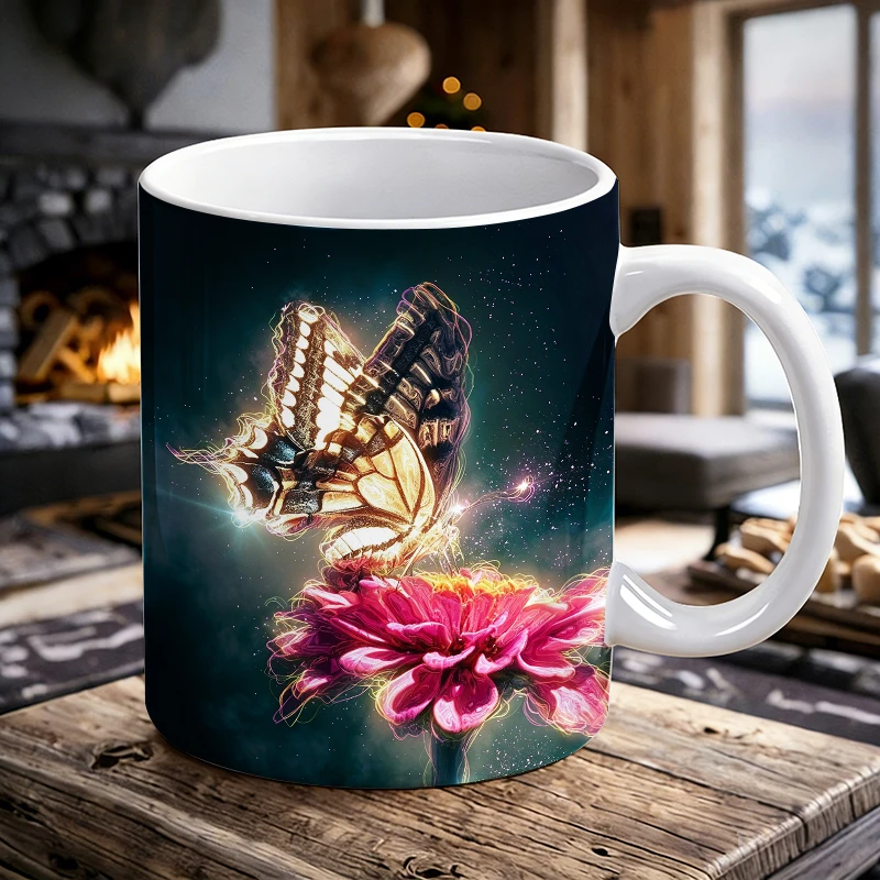 Neon Butterfly & Flower Ceramic Mug Dreamy Light Effect Butterfly Coffee Cup, Milk Cup, Office Cup,Drinking Cup,Gift for Friends
Neon Butterfly & Flower Ceramic Mug Dreamy Light Effect Butterfly Coffee Cup, Milk Cup, Office Cup,Drinking Cup,Gift for Friends