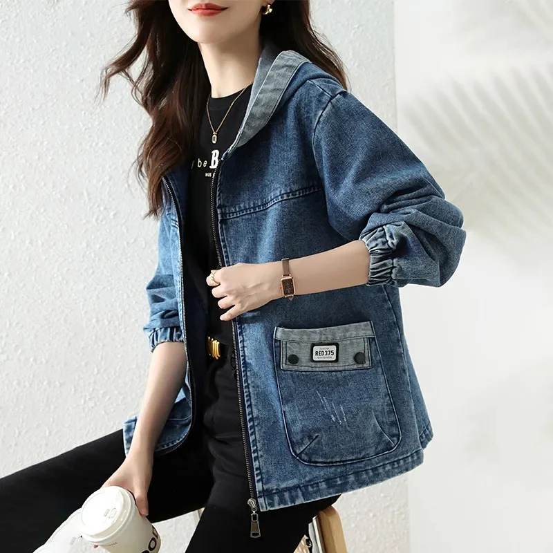 2025 Oversize Loose Hooded Denim Jacket Women's Short Jean Coats Casual Tops Zipper-up Chaqueta Distressed Jackets Spring Autumn
2025 Oversize Loose Hooded Denim Jacket Women's Short Jean Coats Casual Tops Zipper-up Chaqueta Distressed Jackets Spring Autumn