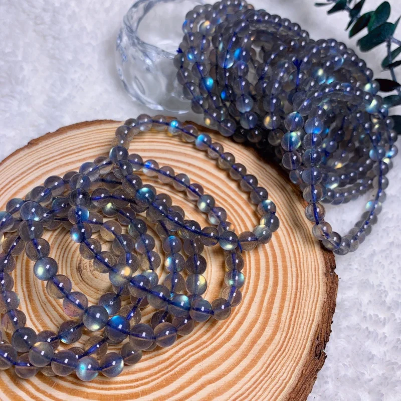 Gray Multi-Strand Bracelet With Bright Blue Light Moonstone Beads Women And Men
Gray Multi-Strand Bracelet With Bright Blue Light Moonstone Beads Women And Men