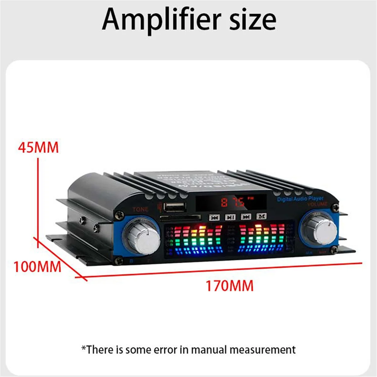 LDZS 12V Fever HiFi Audio High-Power Mini Small Amplifier for Home Car Bluetooth Amplifier (Adapter Included) EU PLUG
LDZS 12V Fever HiFi Audio High-Power Mini Small Amplifier for Home Car Bluetooth Amplifier (Adapter Included) EU PLUG