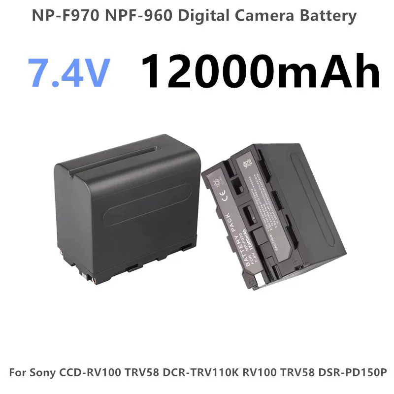Bateria 12000mAh NP-F970 NPF-960 para câmaras digitais Sony CCD-RV100 TRV58 DCR-TRV110K RV100 TRV58 DSR-PD150P
Bateria 12000mAh NP-F970 NPF-960 para câmaras digitais Sony CCD-RV100 TRV58 DCR-TRV110K RV100 TRV58 DSR-PD150P