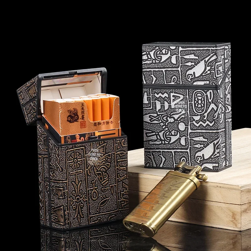 20pcs Men's Cigarette Case Vintage Egyptian Pattern Coarse Cigarette Case Anti Pressure Portable Cigarette Case
20pcs Men's Cigarette Case Vintage Egyptian Pattern Coarse Cigarette Case Anti Pressure Portable Cigarette Case