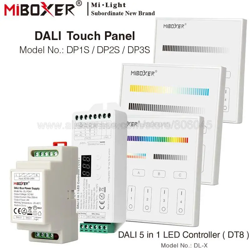 MiBoxer DALI Dimming Control System (DT8) 86 DALI 5 in 1 Touch Panel LED Controller DALI Bus Power Supply DIN Rail for LED Lamps
MiBoxer DALI Dimming Control System (DT8) 86 DALI 5 in 1 Touch Panel LED Controller DALI Bus Power Supply DIN Rail for LED Lamps