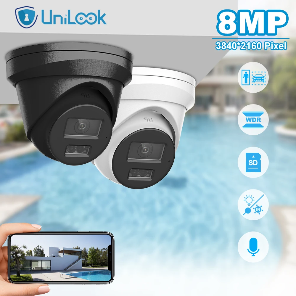 Unilook 4K POE IP купольная Камера уличная умная двухцветная светильник Vu 30m IP67 CCTV видео наблюдение SD слот для карт человека/автомобиля Detecti
Unilook 4K POE IP купольная Камера уличная умная двухцветная светильник Vu 30m IP67 CCTV видео наблюдение SD слот для карт человека/автомобиля Detecti