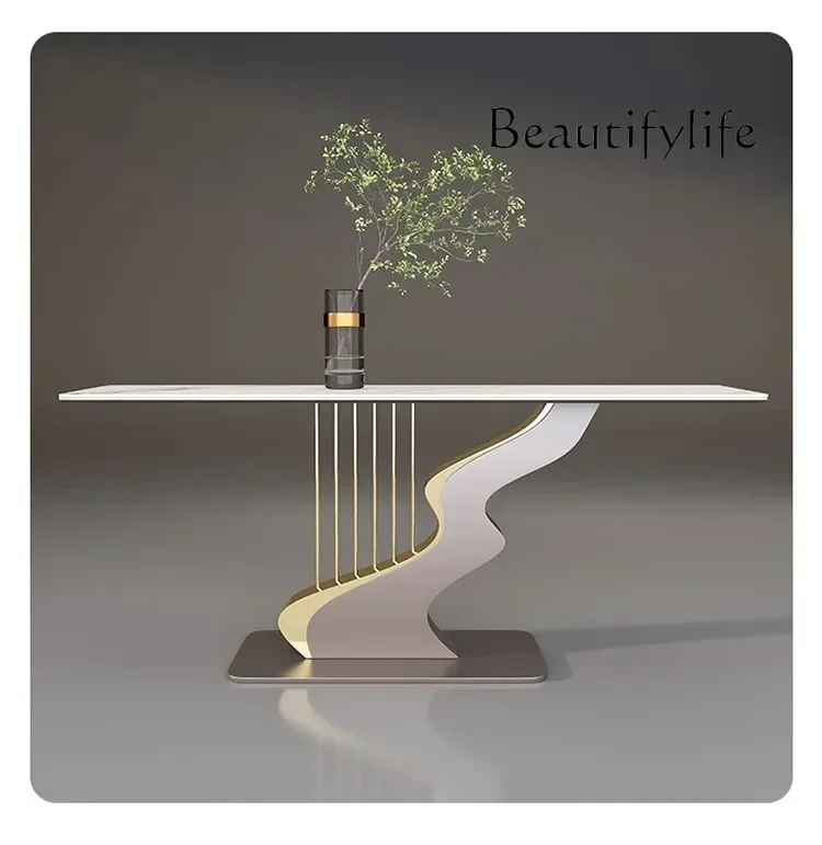 S Creative light luxury rock slab entrance table Modern entrance platform Home corridor Stainless steel rose gold entrance
S Creative light luxury rock slab entrance table Modern entrance platform Home corridor Stainless steel rose gold entrance
