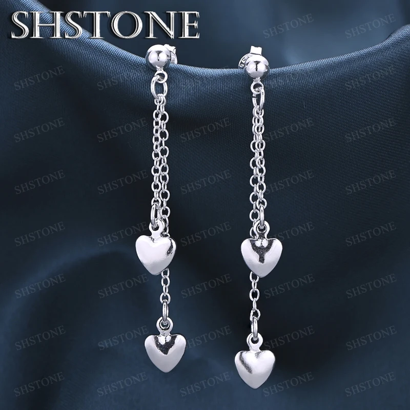 Charm 925 Sterling Silver Heart Long Drop Earrings Elegant Temperament Jewelry For Lady Engagement Party Gifts Accessories
Charm 925 Sterling Silver Heart Long Drop Earrings Elegant Temperament Jewelry For Lady Engagement Party Gifts Accessories