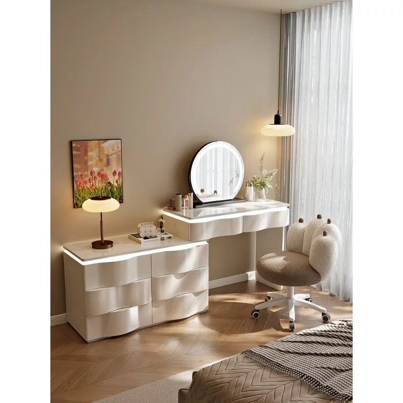 Solid wood dresser, modern bedroom, simple makeup table, integrated chest, small storage cabinet, makeup mirror
Solid wood dresser, modern bedroom, simple makeup table, integrated chest, small storage cabinet, makeup mirror
