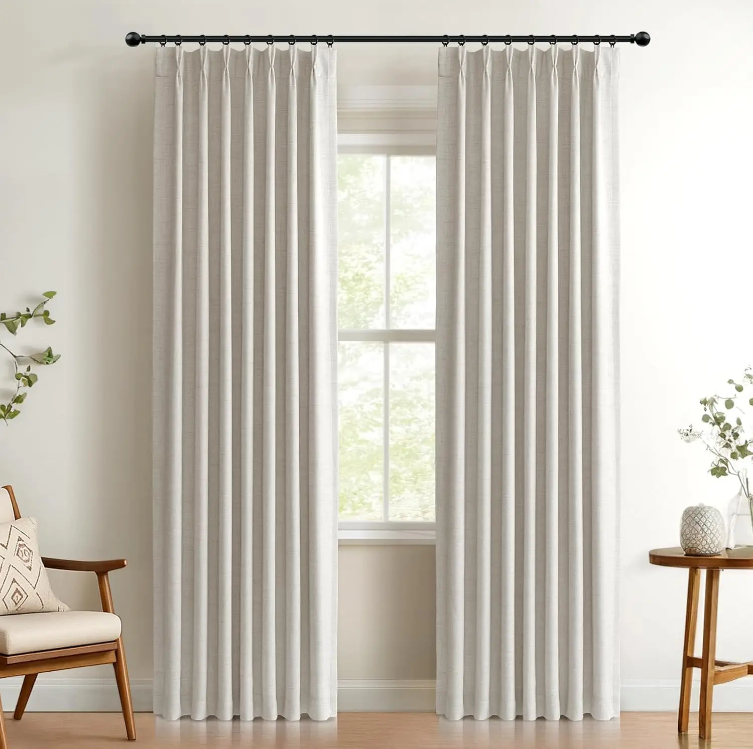 Blackout Pinch Pleated Curtains 72 Inch Long for Bedroom, Faux Linen 2 Panels Set Beige
Blackout Pinch Pleated Curtains 72 Inch Long for Bedroom, Faux Linen 2 Panels Set Beige