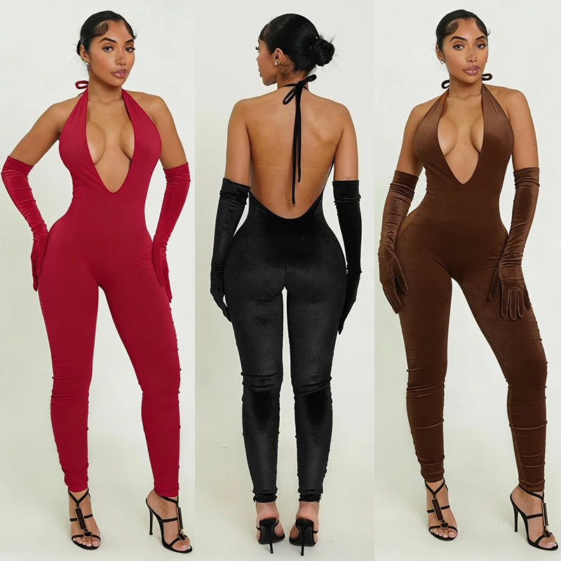 2026 Spring With Gloves Halter Rompers Women Fashion Bodycon High Waist Sexy Y2K Night Club Jumpsuit Overalls Jumpsuits
2026 Spring With Gloves Halter Rompers Women Fashion Bodycon High Waist Sexy Y2K Night Club Jumpsuit Overalls Jumpsuits