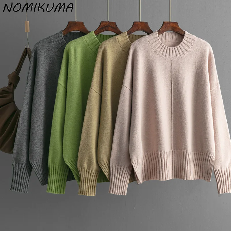 Женский свитер Nomikuma с круглым вырезом, Осень-зима, новый однотонный Универсальный пуловер, свитеры, длинные женские топы
Женский свитер Nomikuma с круглым вырезом, Осень-зима, новый однотонный Универсальный пуловер, свитеры, длинные женские топы