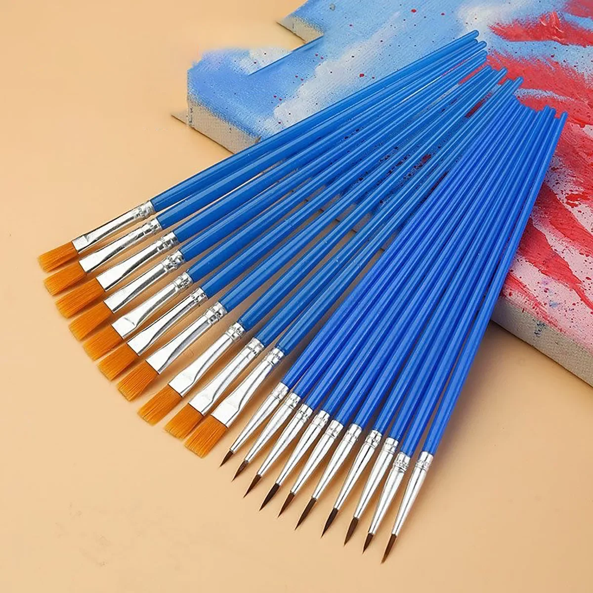 50Pcs Painting Brushes Set Art Round Flat Hair Nylon Hair Paint Brush for Oil Acrylic Watercolor /Artists/Beginners/Students Pen
50Pcs Painting Brushes Set Art Round Flat Hair Nylon Hair Paint Brush for Oil Acrylic Watercolor /Artists/Beginners/Students Pen