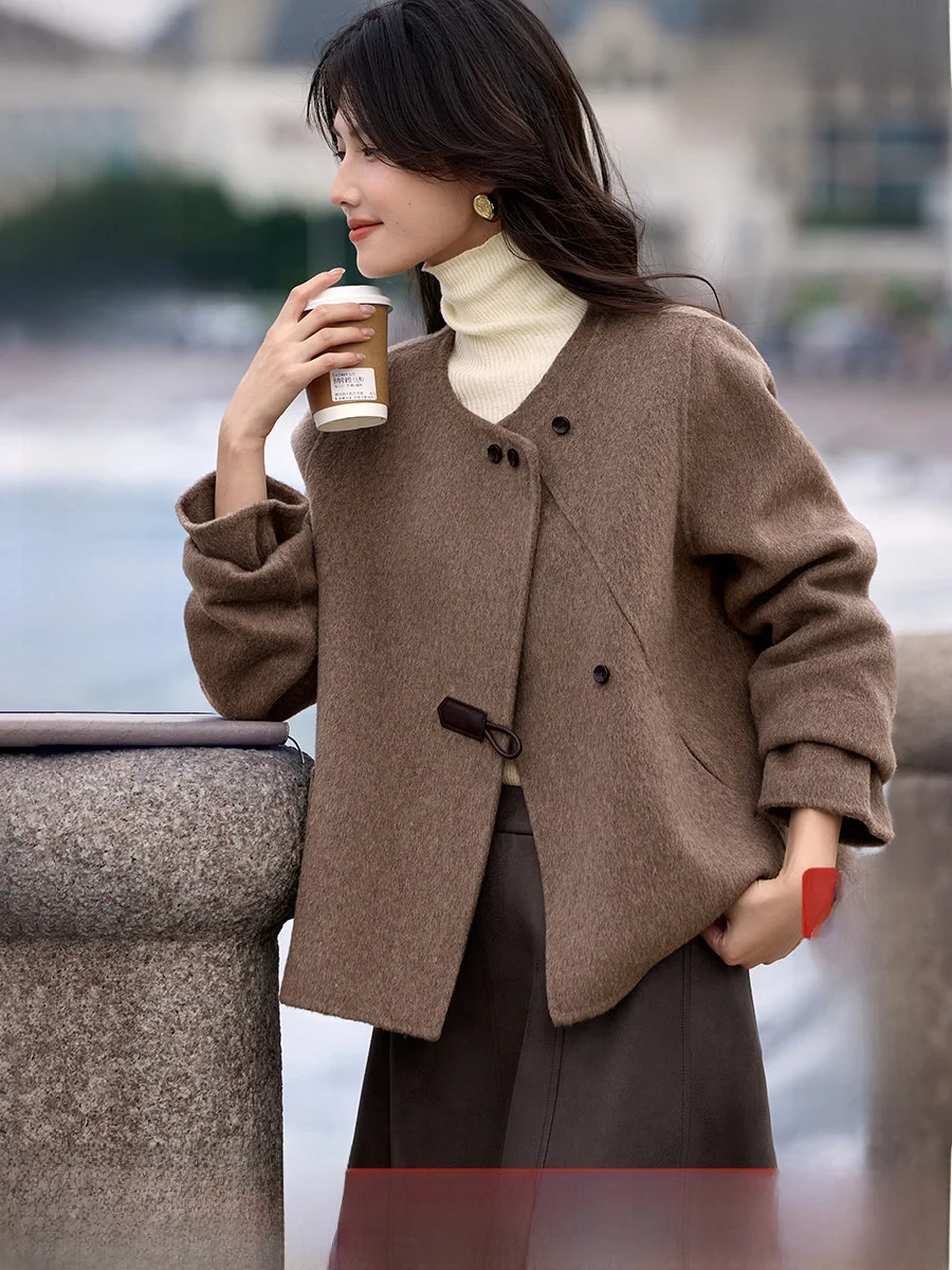 XWI Wool Blend Double-Faced Woolen Coat Women's ort Sle Chinese New Faion Loose Fit Winter Outerwear Ladylike Commute
XWI Wool Blend Double-Faced Woolen Coat Women's ort Sle Chinese New Faion Loose Fit Winter Outerwear Ladylike Commute