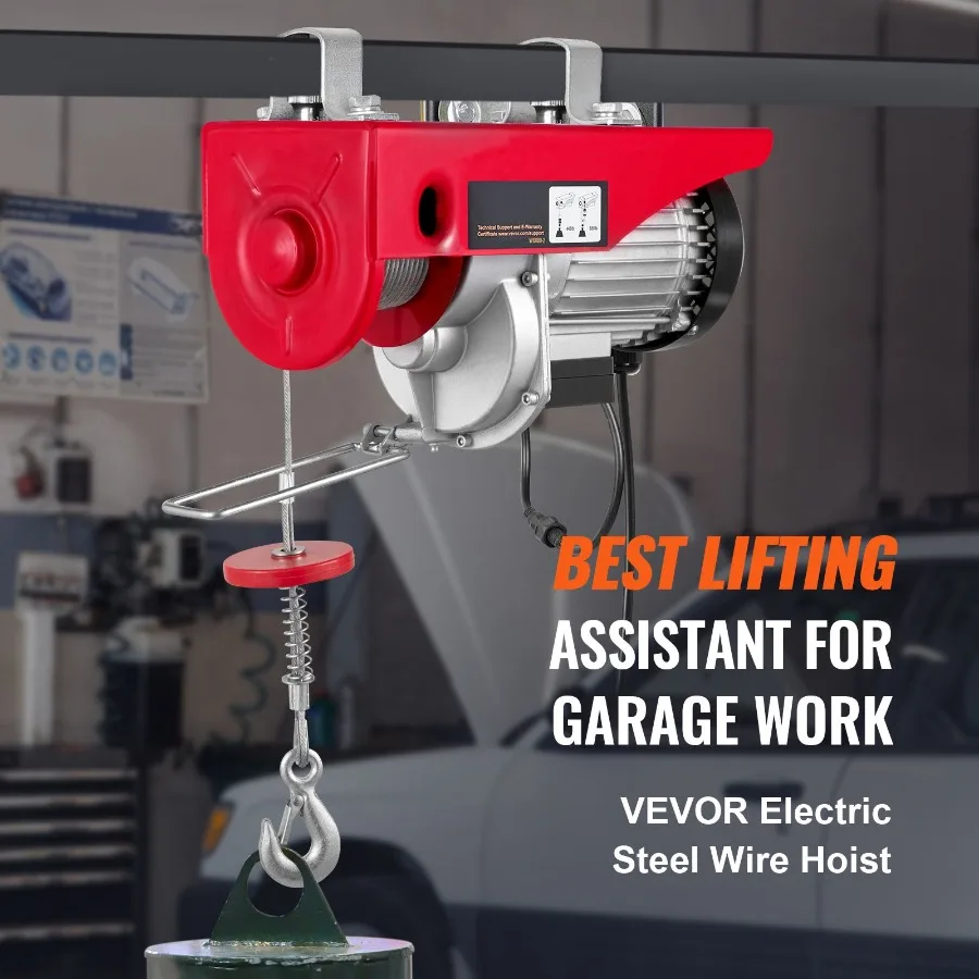 Tuspuzz Electric Hoist 880 lbs Lifting Capacity 850W 110V Electric Steel Wire Winch with Wireless Remote Control 40ft Single Ca
Tuspuzz Electric Hoist 880 lbs Lifting Capacity 850W 110V Electric Steel Wire Winch with Wireless Remote Control 40ft Single Ca