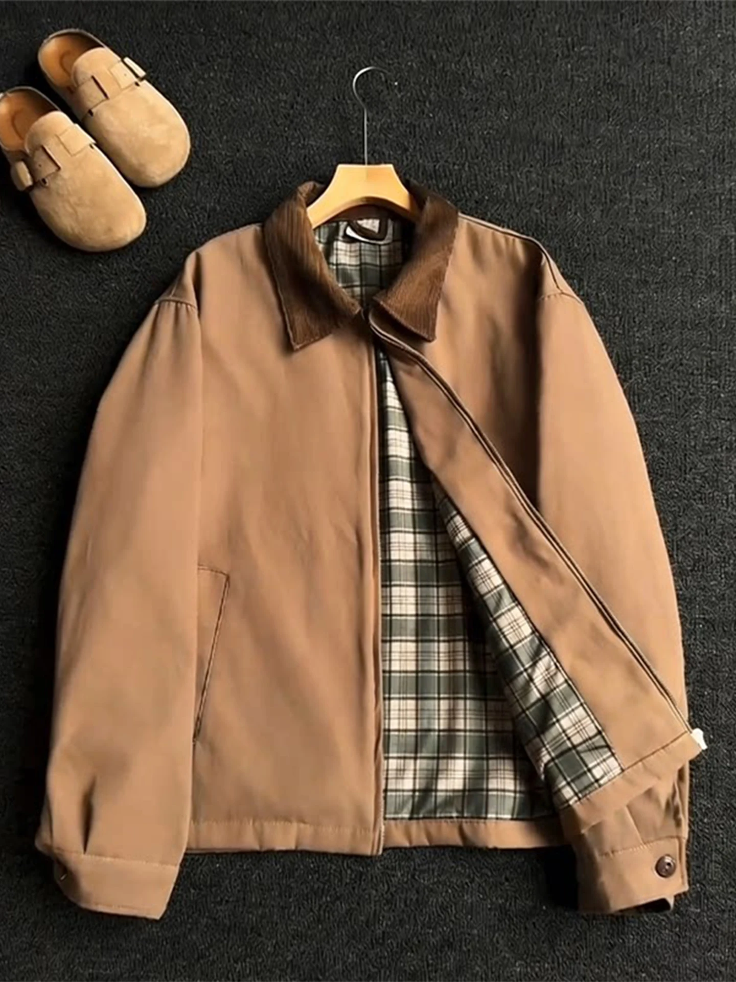 Retro American Canvas Detroit Workwear Jaet Men's Spring Autumn Design High Collar Hunting Flight Leather Jaet Casual Sle
Retro American Canvas Detroit Workwear Jaet Men's Spring Autumn Design High Collar Hunting Flight Leather Jaet Casual Sle