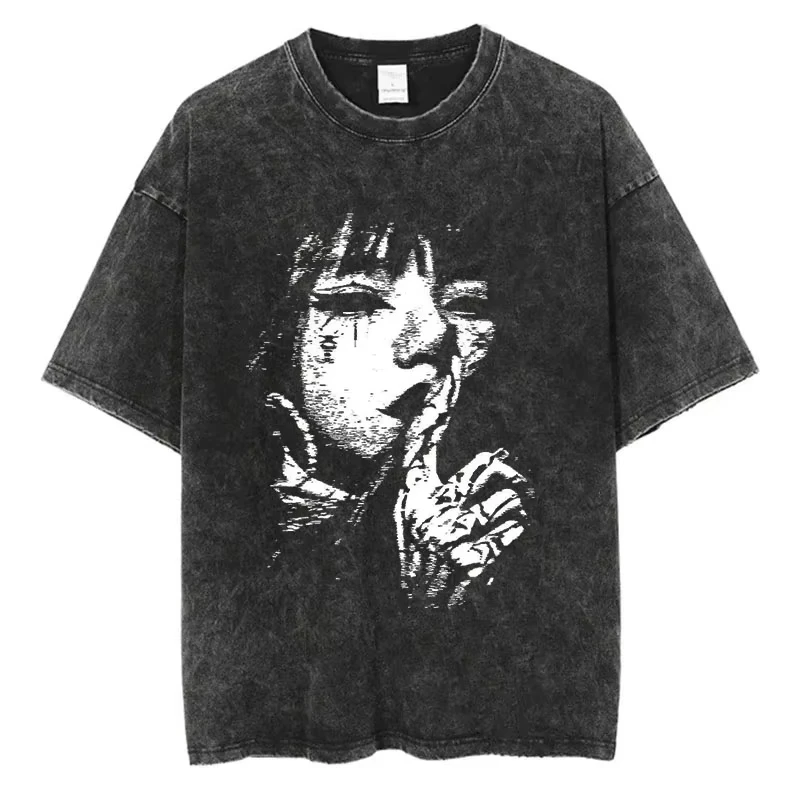 New Fashionable Washed Street Trendy Print Harajuku Hip-hop T-shirt for Summer, Black Cotton Short Sleeve Unisex
New Fashionable Washed Street Trendy Print Harajuku Hip-hop T-shirt for Summer, Black Cotton Short Sleeve Unisex