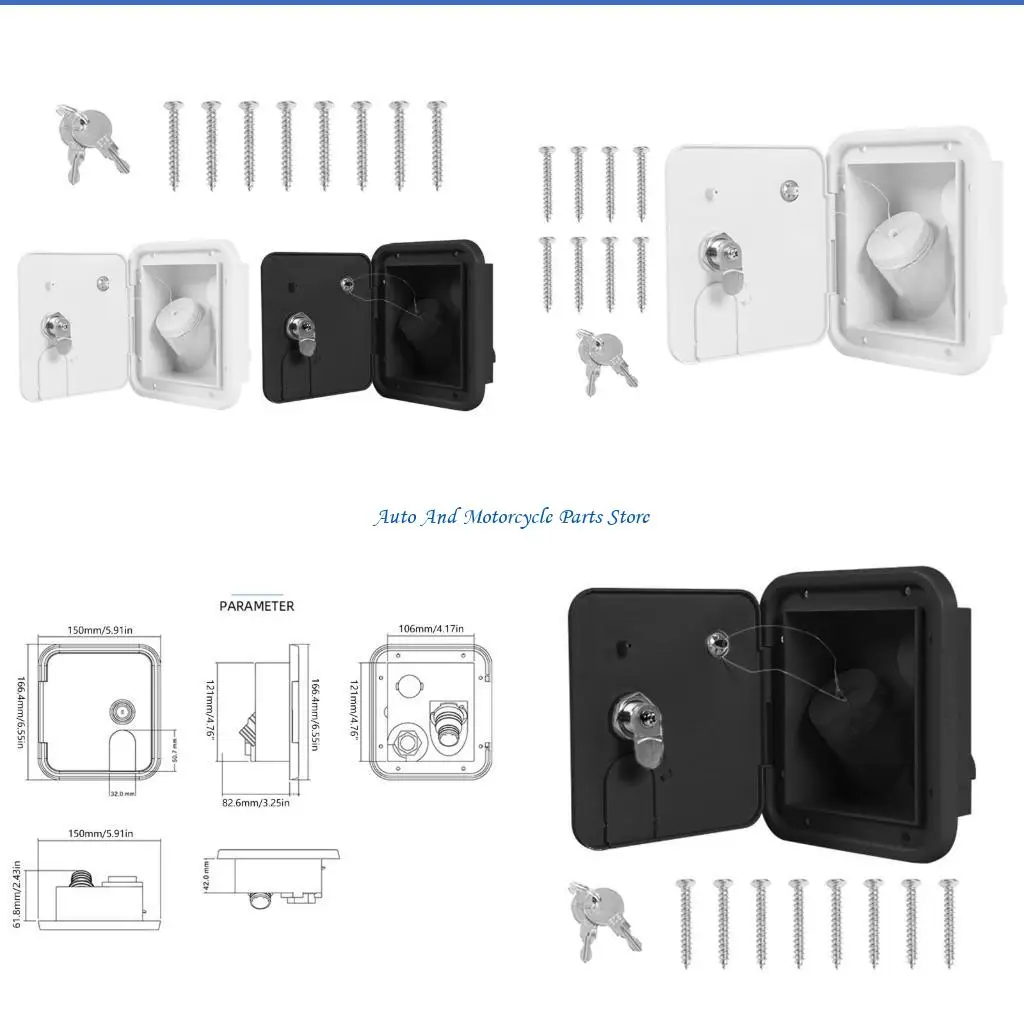 P9FD Water Inlets Outlet Hatches Filter Lockable Cover For Marine RVs Campers Trailer
P9FD Water Inlets Outlet Hatches Filter Lockable Cover For Marine RVs Campers Trailer