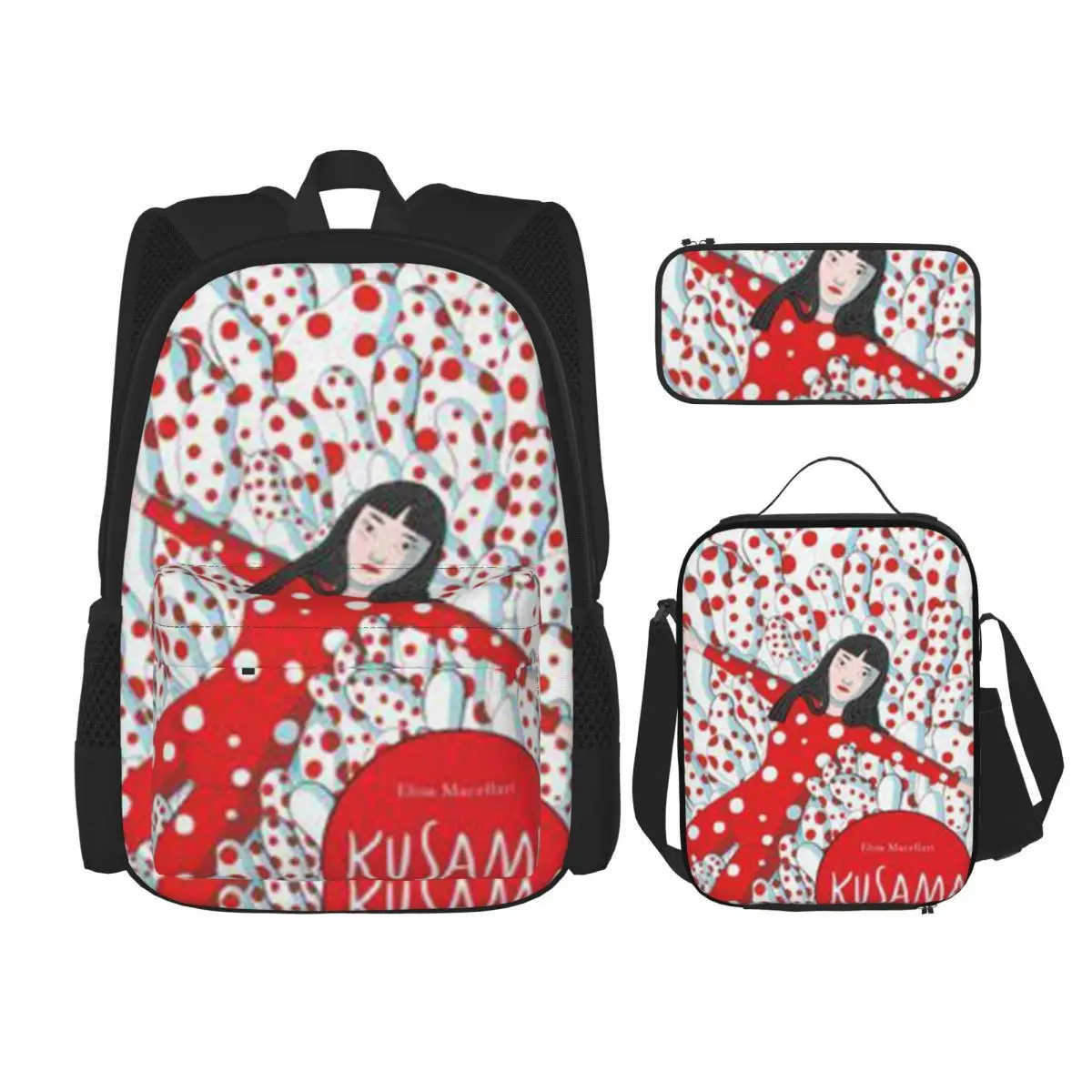 Yayoi Kusama Abstract Painting Backpacks Children Bookbag School Bags Rucksack Lunch Bag Pen Bag Three-Piece Set
Yayoi Kusama Abstract Painting Backpacks Children Bookbag School Bags Rucksack Lunch Bag Pen Bag Three-Piece Set