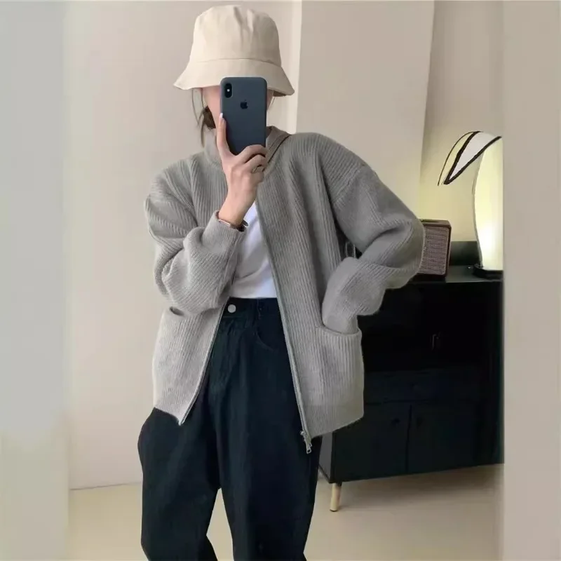 Women Chic Rib Cardigans O-Neck Solid Colors Zipper Jackets New Spring Autumn Candy Colors Knit Shirts Lantern Sleeve Cardigans
Women Chic Rib Cardigans O-Neck Solid Colors Zipper Jackets New Spring Autumn Candy Colors Knit Shirts Lantern Sleeve Cardigans