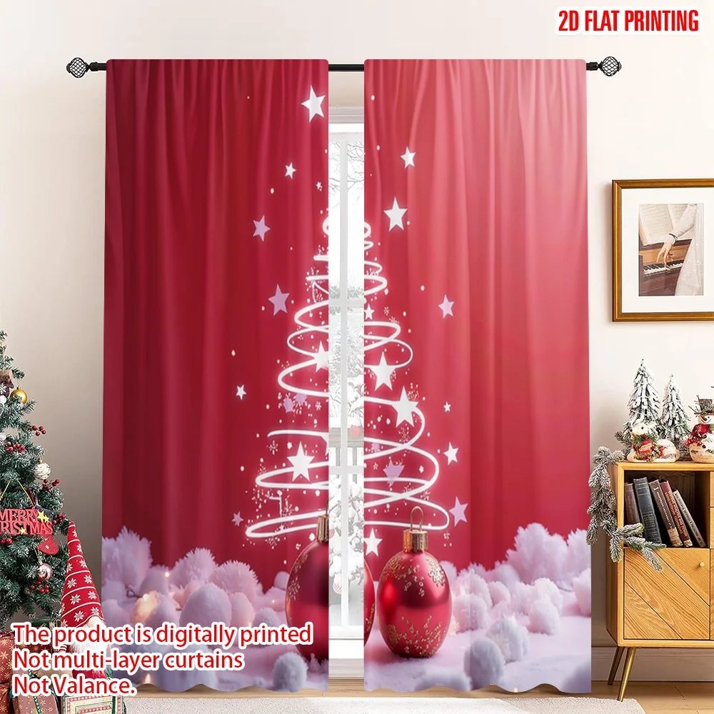 2pcs 2D flat printing Merry Christmas Drapes Christmas Tree Lights Ornaments Polyester Without Electricity Festive Curtains for
2pcs 2D flat printing Merry Christmas Drapes Christmas Tree Lights Ornaments Polyester Without Electricity Festive Curtains for