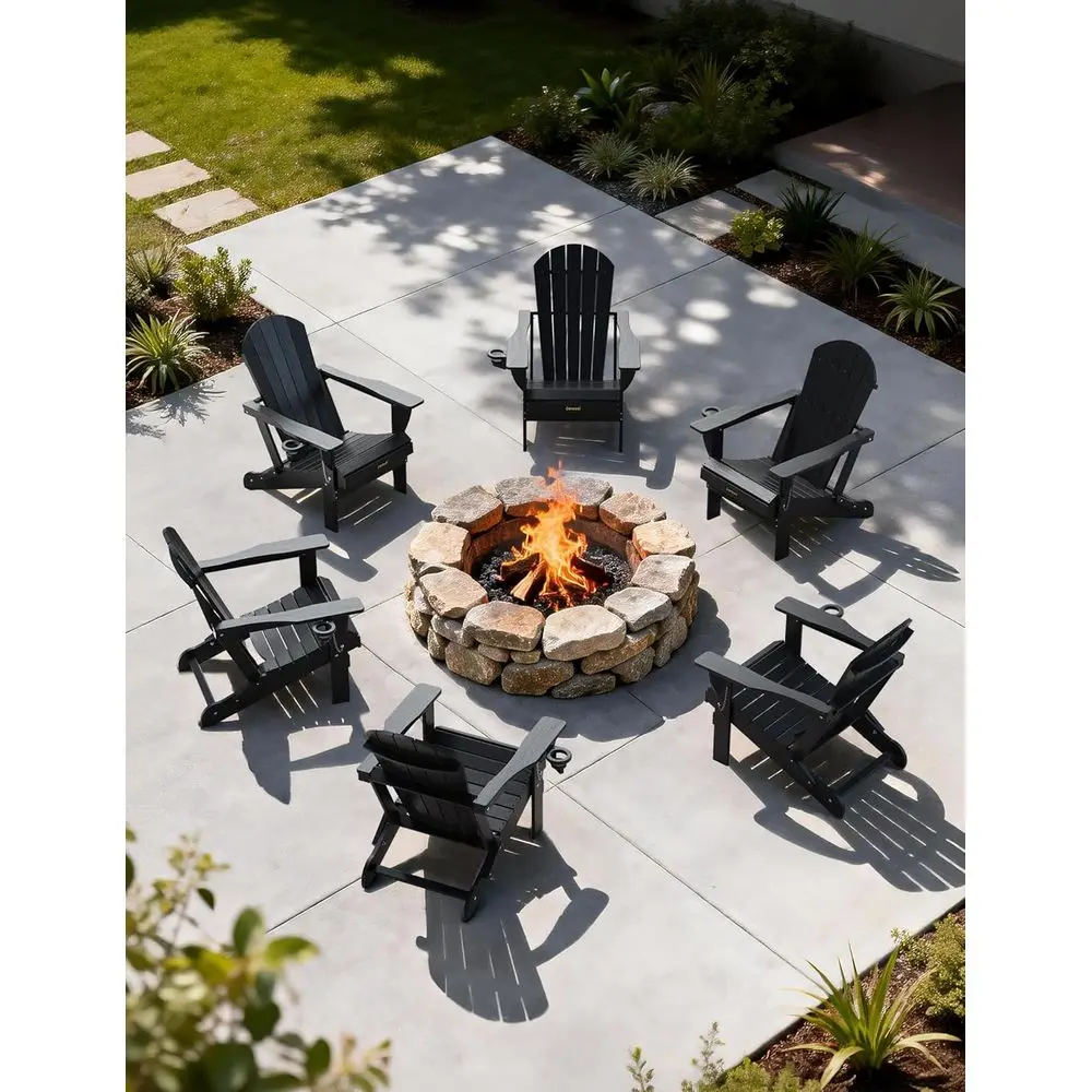 Weather-Resistant HDPE Adirondack Chairs Set of 6 with Cup Holders, Suitable for Outdoor, Garden, Porch, Lawn, Backyard, Support
Weather-Resistant HDPE Adirondack Chairs Set of 6 with Cup Holders, Suitable for Outdoor, Garden, Porch, Lawn, Backyard, Support