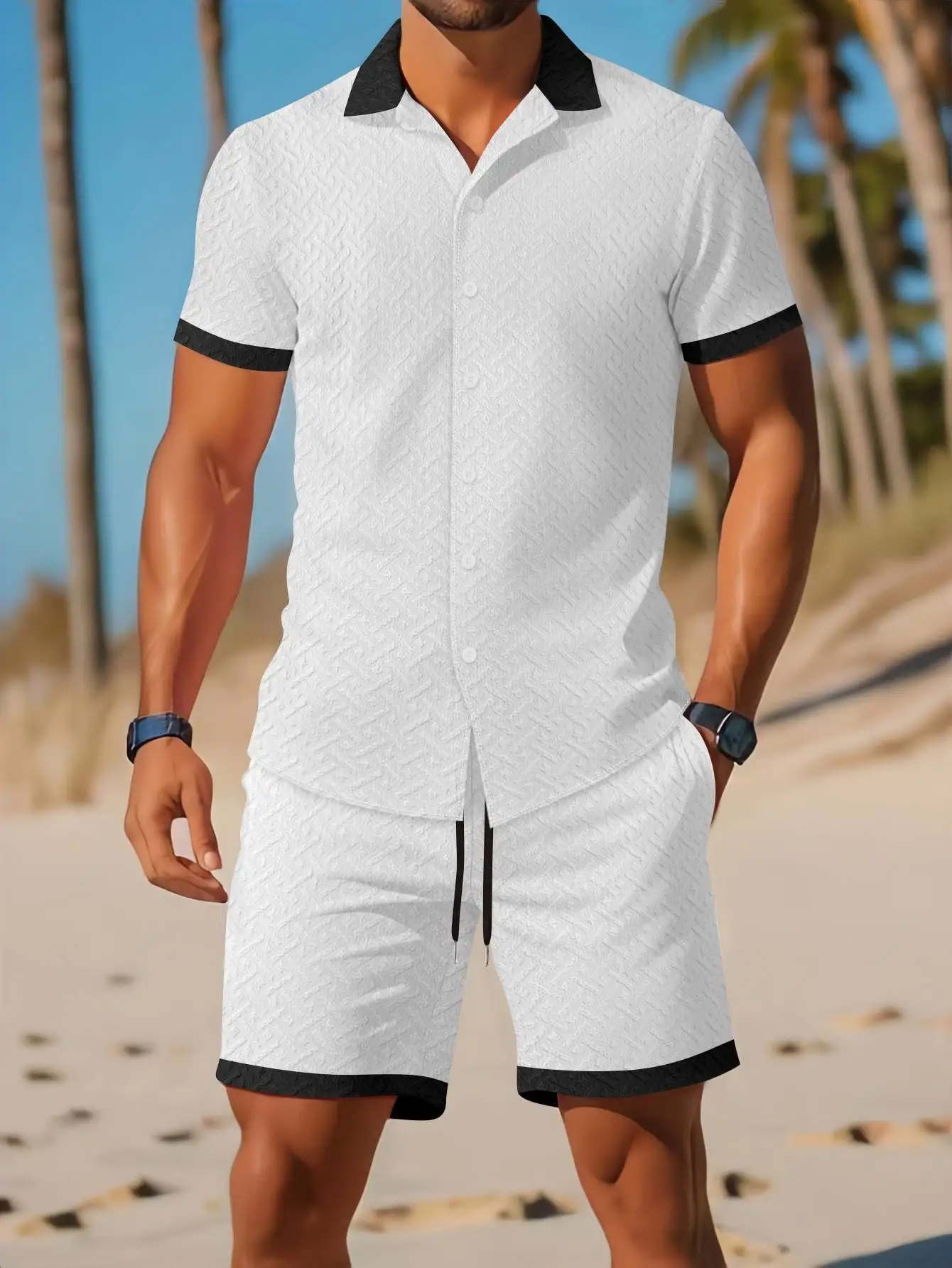New men's summer sports suit, sports suit, men's casual short sleeved T-shirt, lapel button lapel T-shirt, men's jogging suit
New men's summer sports suit, sports suit, men's casual short sleeved T-shirt, lapel button lapel T-shirt, men's jogging suit