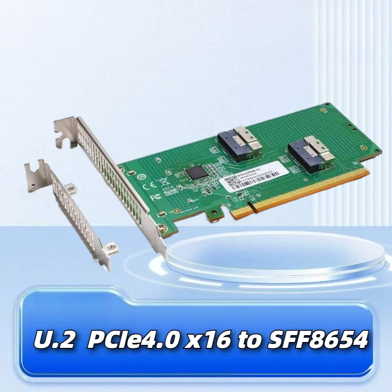 PCIe4.0 x16 to SlimSAS 8654 U.2 Adapter Half Height Card for Discrete Graphics Expansion
PCIe4.0 x16 to SlimSAS 8654 U.2 Adapter Half Height Card for Discrete Graphics Expansion