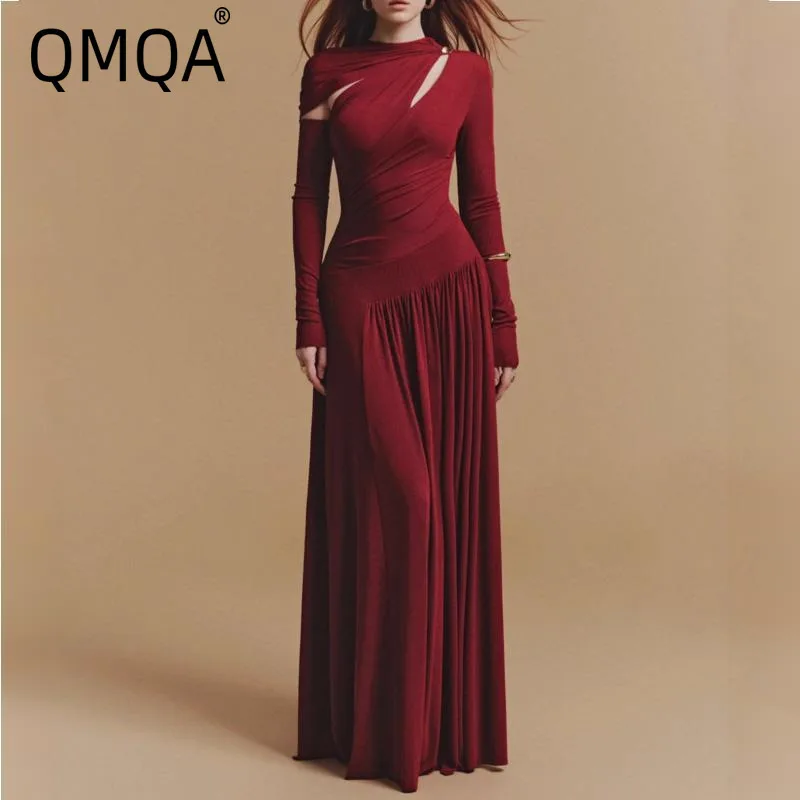 QMQA Fashion Women's Elegant Dress Crossed Hollow Out Long Sleeve Asymmetrical Pleated Evening Party Dresses 2026 Spring QM1142
QMQA Fashion Women's Elegant Dress Crossed Hollow Out Long Sleeve Asymmetrical Pleated Evening Party Dresses 2026 Spring QM1142