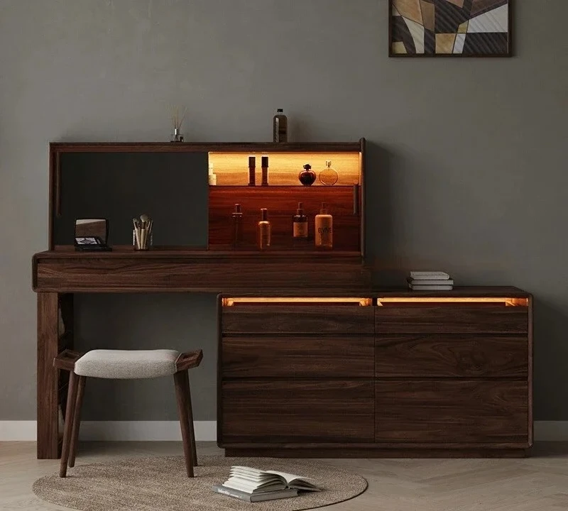 North American black walnut dresser chest integrated bedroom light luxury retractable bedside cabinet7446
North American black walnut dresser chest integrated bedroom light luxury retractable bedside cabinet7446