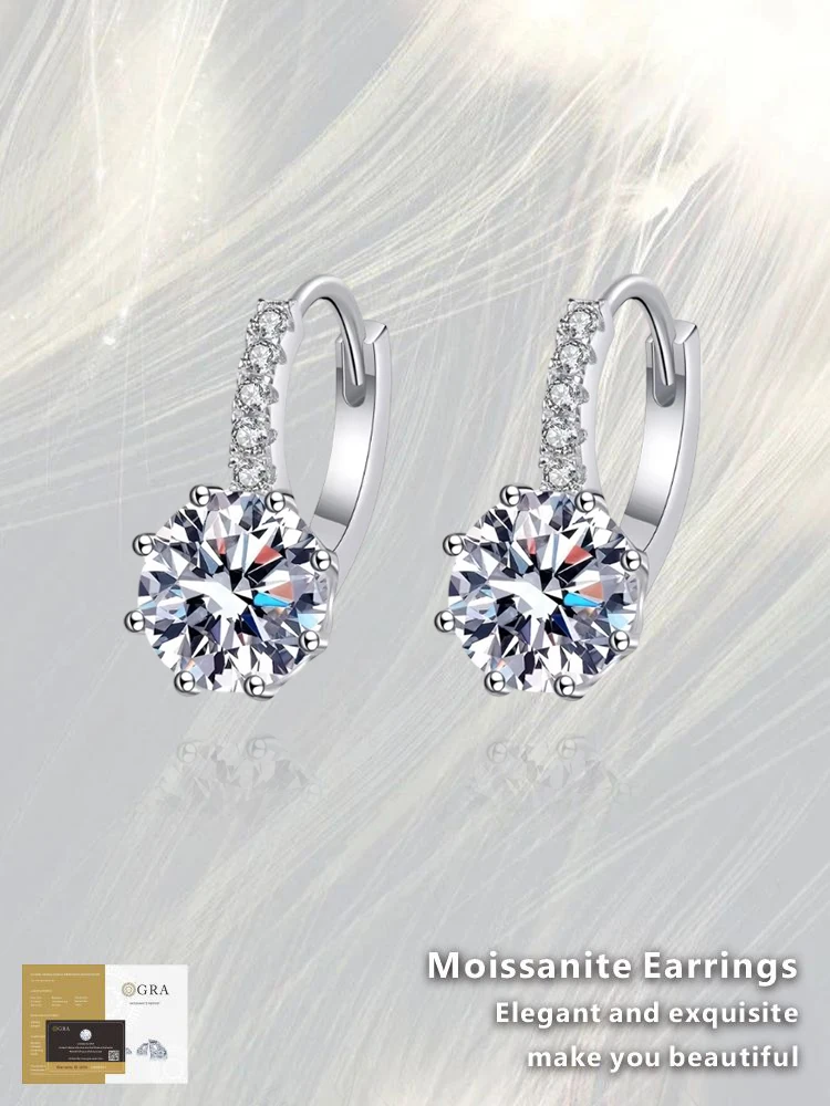 Silver ear jewelry GRA Moissanite 925 sterling silver irregular Light luxury earrings is suitable for daily wear
Silver ear jewelry GRA Moissanite 925 sterling silver irregular Light luxury earrings is suitable for daily wear