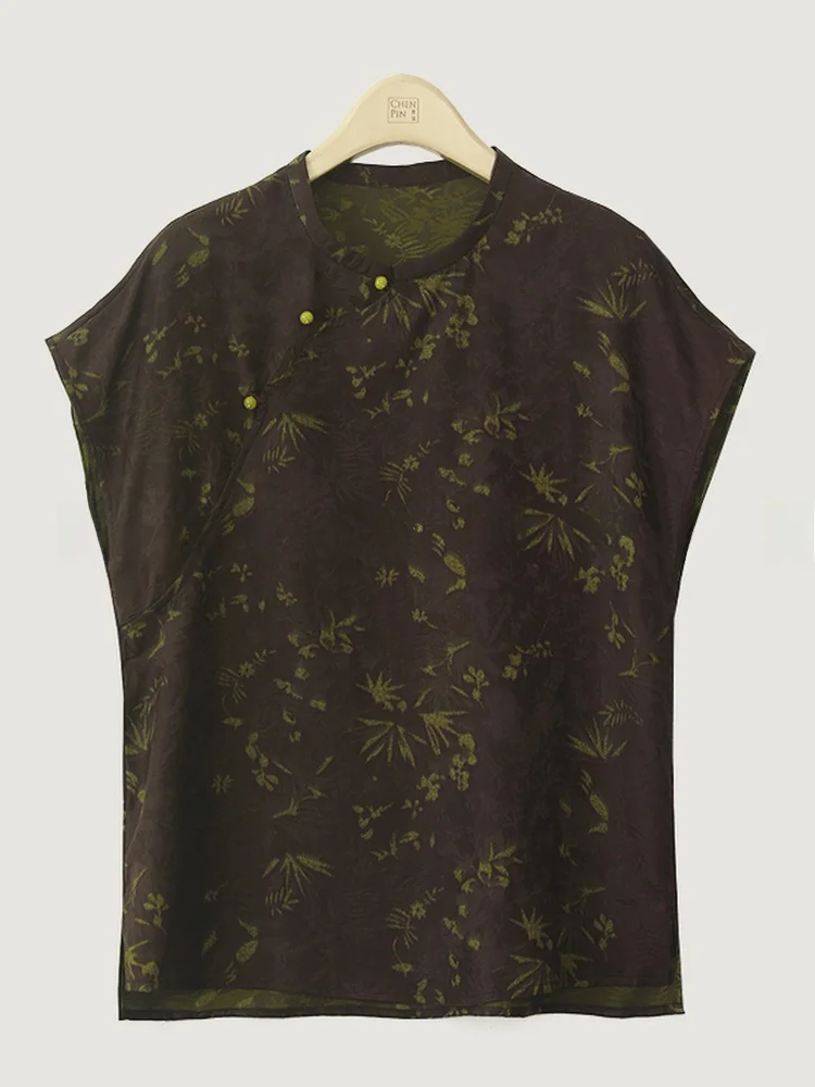 Elegant New Chinese Style Silk Shirt Xiangyun Silk Asymmetrical Hemline Short Sleeve round Neck Elegant True Silk Top
Elegant New Chinese Style Silk Shirt Xiangyun Silk Asymmetrical Hemline Short Sleeve round Neck Elegant True Silk Top