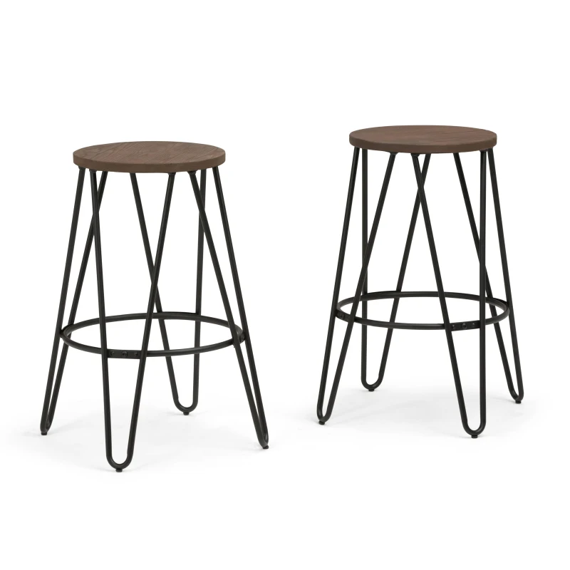 Simeon - 26" Metal Counter Height Stool with Wood Seat (Set of 2) - Cocoa Brown / Black
Simeon - 26" Metal Counter Height Stool with Wood Seat (Set of 2) - Cocoa Brown / Black