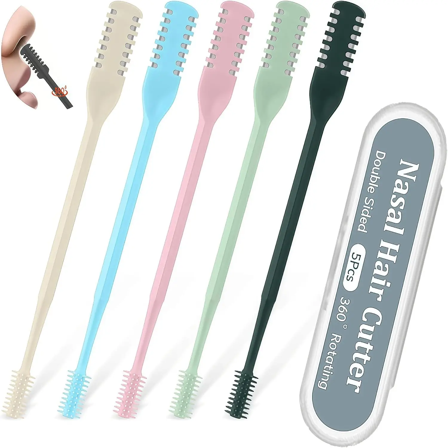 5Pcs 2-in-1 Nasal Hair Cutter, 2026 New Double Sided Nose Hair Cutter, Portable 360° Rotating Manual Nose Hair Trimmer for Men a
5Pcs 2-in-1 Nasal Hair Cutter, 2026 New Double Sided Nose Hair Cutter, Portable 360° Rotating Manual Nose Hair Trimmer for Men a