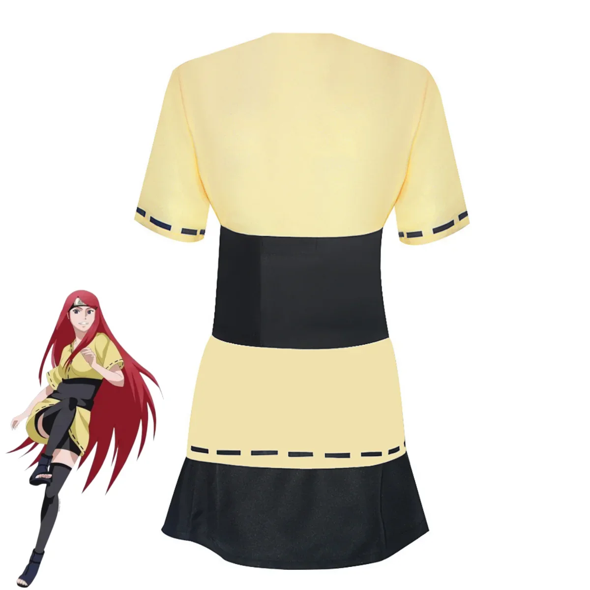 Anime Uzumaki Kushina Cosplay Costume Yellow Short Sleeve Tops Battle Uniform Red Wig Woman Sexy Carnival Halloween Suit
Anime Uzumaki Kushina Cosplay Costume Yellow Short Sleeve Tops Battle Uniform Red Wig Woman Sexy Carnival Halloween Suit