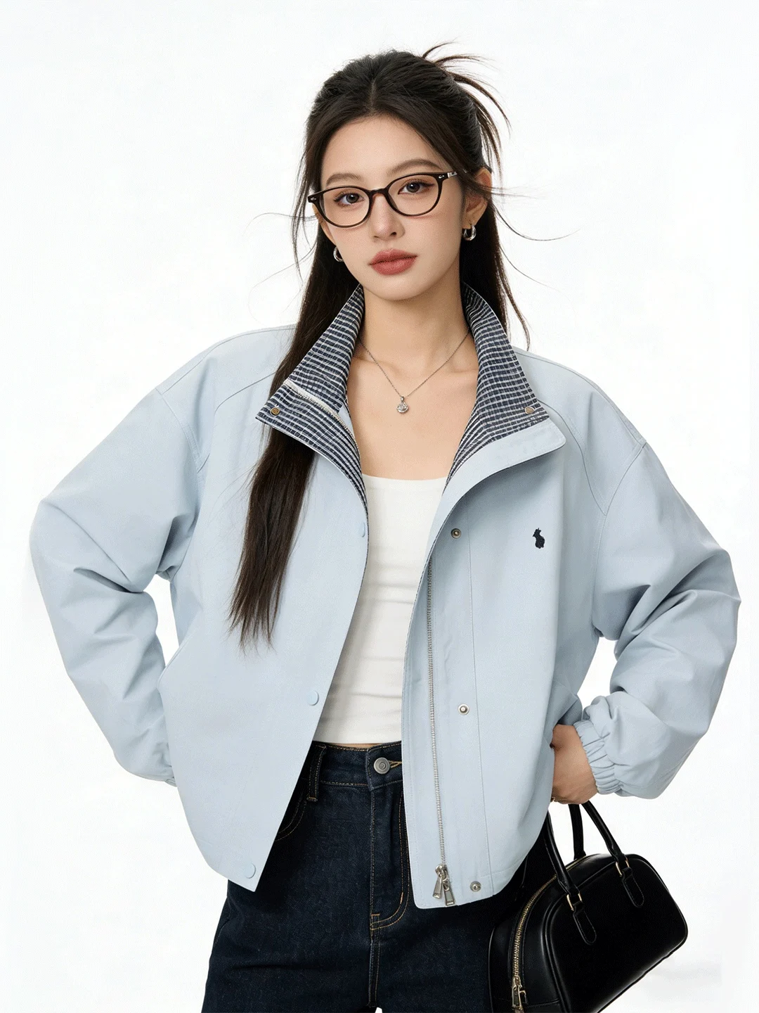 Korean Style Short Embroidered Plaid Patchwork Stand Collar Casual Jacket Women's Spring Fashion Slimming Top Versatile Outer...
Korean Style Short Embroidered Plaid Patchwork Stand Collar Casual Jacket Women's Spring Fashion Slimming Top Versatile Outer...
