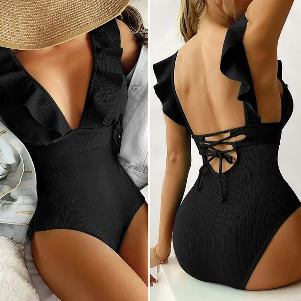 Ladies One Piece Swimsuit Ruffle Comfortable High Waist Women Swimwear for Swimming Training Bathing Suits One Piece Swimsuits
Ladies One Piece Swimsuit Ruffle Comfortable High Waist Women Swimwear for Swimming Training Bathing Suits One Piece Swimsuits