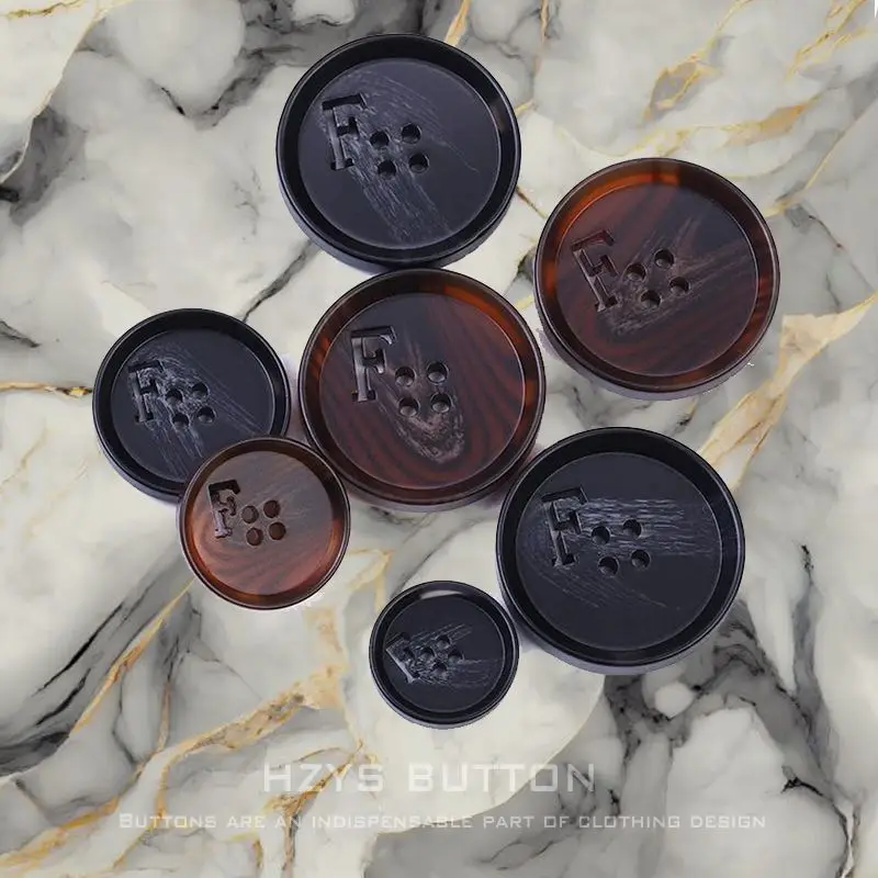 HZYS 6pcs/lot Letter F Luxury 4 holes Sewing Round Resin Buttons For Clothing DIY Sewing Accessories Decor Black Button
HZYS 6pcs/lot Letter F Luxury 4 holes Sewing Round Resin Buttons For Clothing DIY Sewing Accessories Decor Black Button