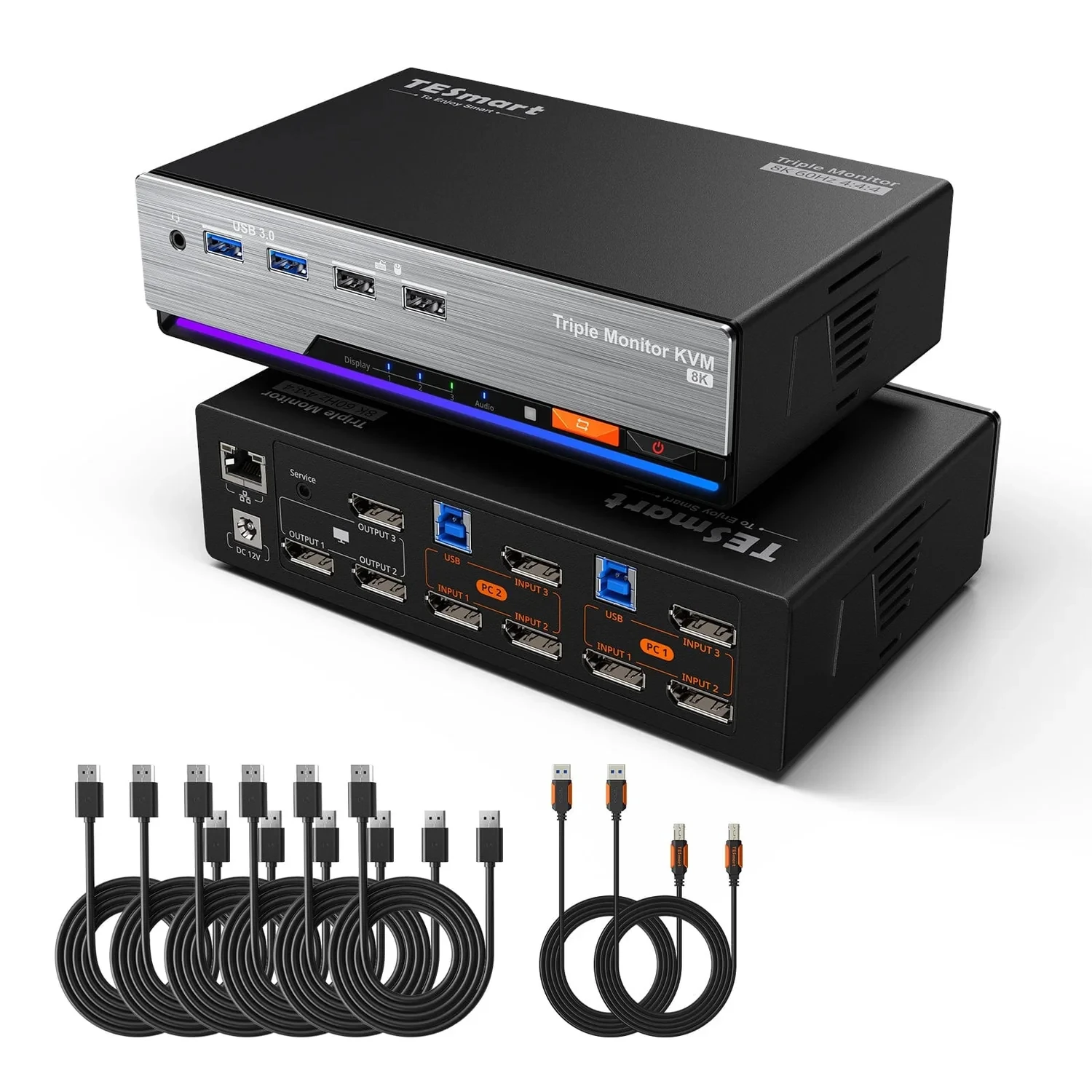 TESmart DP 1.4 Triple 8K 60Hz KVM Switch Gaming Dock For 2 PCs 3 Monitors W/ EDID G-Sync FreeSync DP 2x3 KVM Switches
TESmart DP 1.4 Triple 8K 60Hz KVM Switch Gaming Dock For 2 PCs 3 Monitors W/ EDID G-Sync FreeSync DP 2x3 KVM Switches