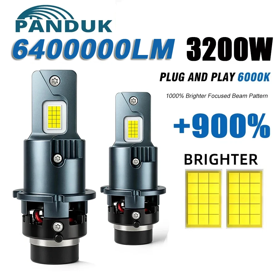 PANDUK 2PCS D2S D2R D4S LED Headlight HID D1S D3S LED Headlamp Bulbs 6400000LM Xenon Car Lights Turbo Canbus 6000K Plug&Play
PANDUK 2PCS D2S D2R D4S LED Headlight HID D1S D3S LED Headlamp Bulbs 6400000LM Xenon Car Lights Turbo Canbus 6000K Plug&Play