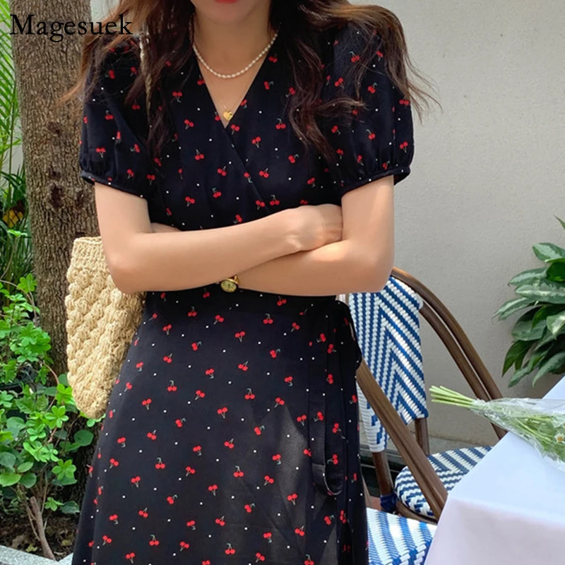 Vintage Summer Printed Dress Female Puff Sleeve V Neck Elegant Midi Dress Women Casual Black Slim Party Dresses Vestidos 14756
Vintage Summer Printed Dress Female Puff Sleeve V Neck Elegant Midi Dress Women Casual Black Slim Party Dresses Vestidos 14756