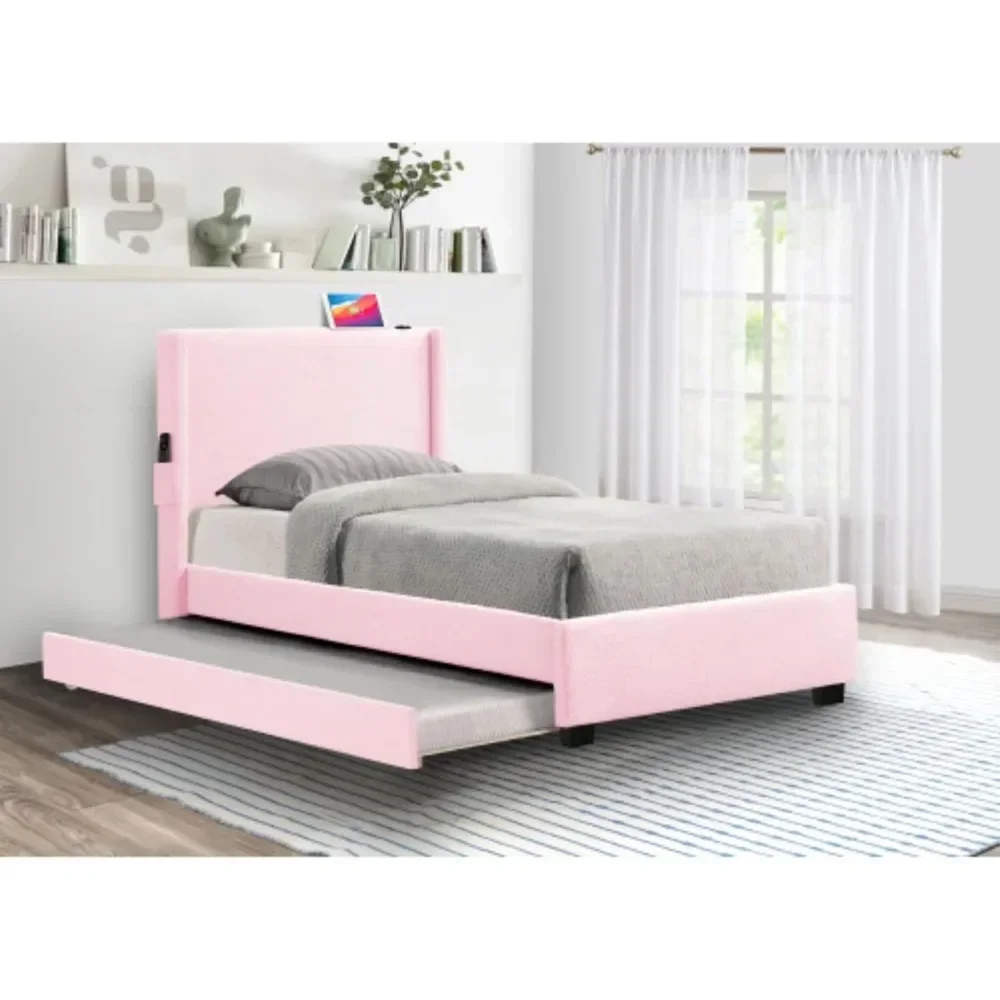 Twin Size Bed Frame with Removable Trundle,USB Functionality, Single Bed,Bedroom Furniture,No Box Spring Required,Bed Frame
Twin Size Bed Frame with Removable Trundle,USB Functionality, Single Bed,Bedroom Furniture,No Box Spring Required,Bed Frame